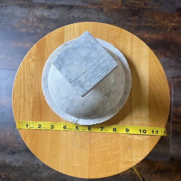 Vtg Hand Carved Italian Marble Pedestal Bird Bath/Fruit Bowl w/4 Removable Doves - Picture 16 of 16